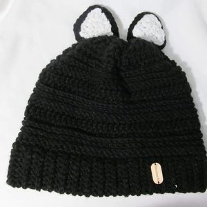 Adult black hat with ears